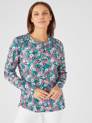 Tee-shirt avec jeux de plis et de jours échelle - Damart