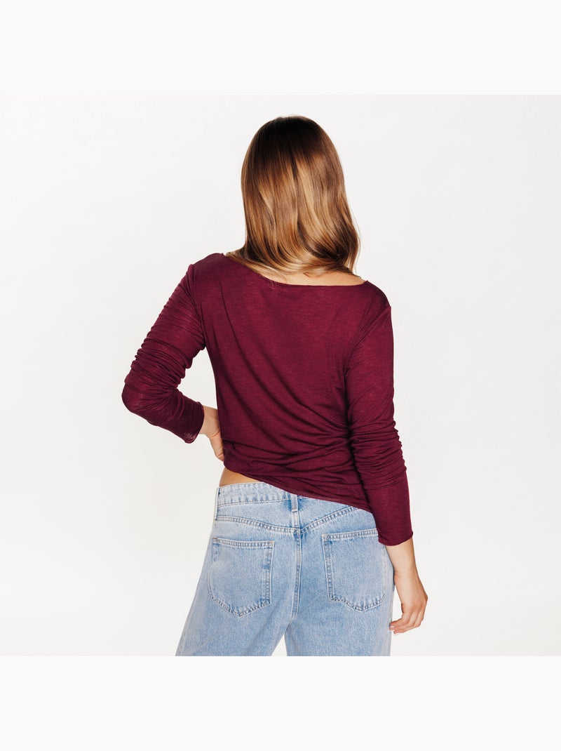 Tee-shirt avec laine Hortense - RougeGorge Lingerie Bordeaux - Kiabi