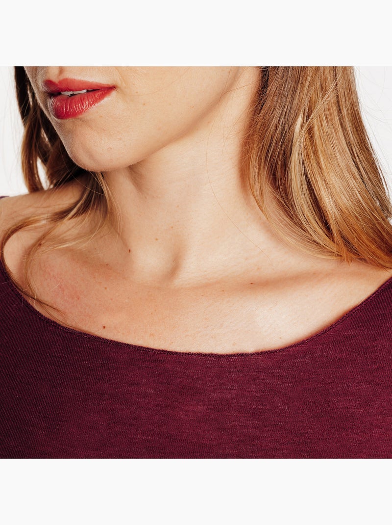 Tee-shirt avec laine Hortense - RougeGorge Lingerie Bordeaux - Kiabi