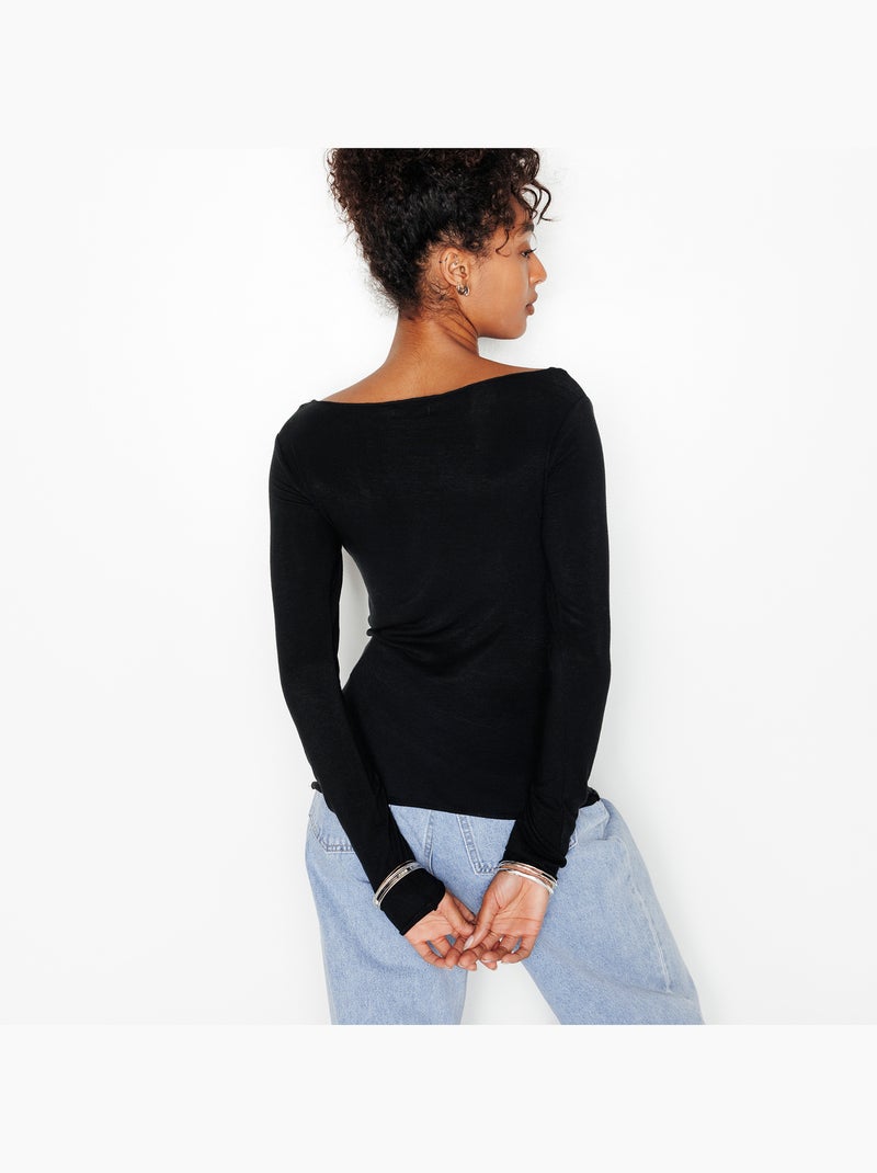 Tee-shirt avec laine Hortense - RougeGorge Lingerie Noir - Kiabi