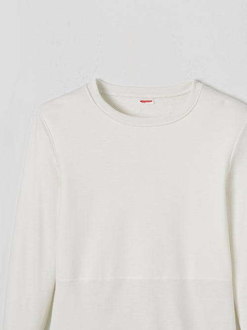 Tee-shirt avec plastron, manches longues - Damart - Kiabi