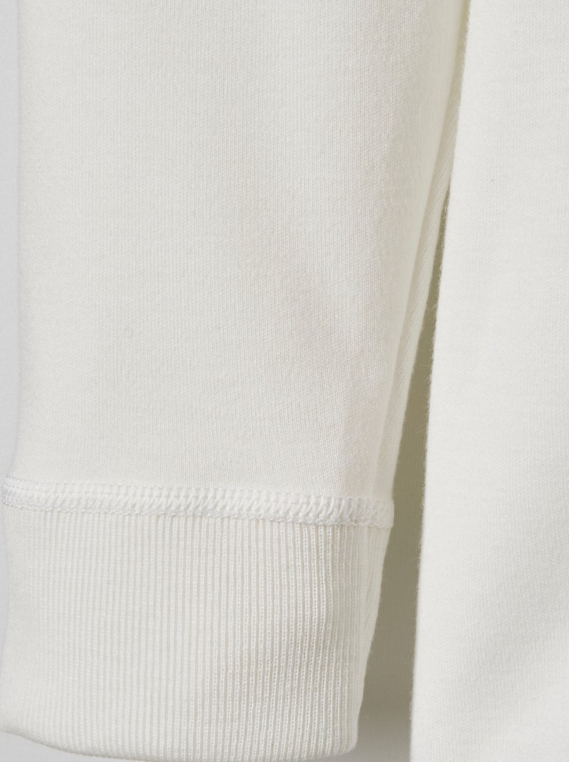 Tee-shirt avec plastron, manches longues - Damart Blanc - Kiabi