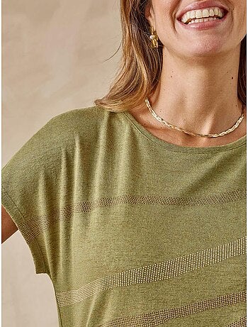 Tee-shirt avec strass manches T - DAXON