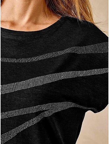 Tee-shirt avec strass manches T - DAXON