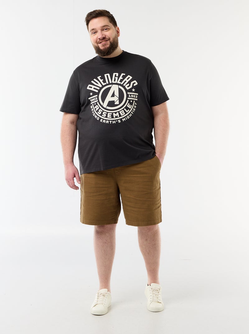 Tee-shirt 'Avengers' à manches courtes Noir - Kiabi