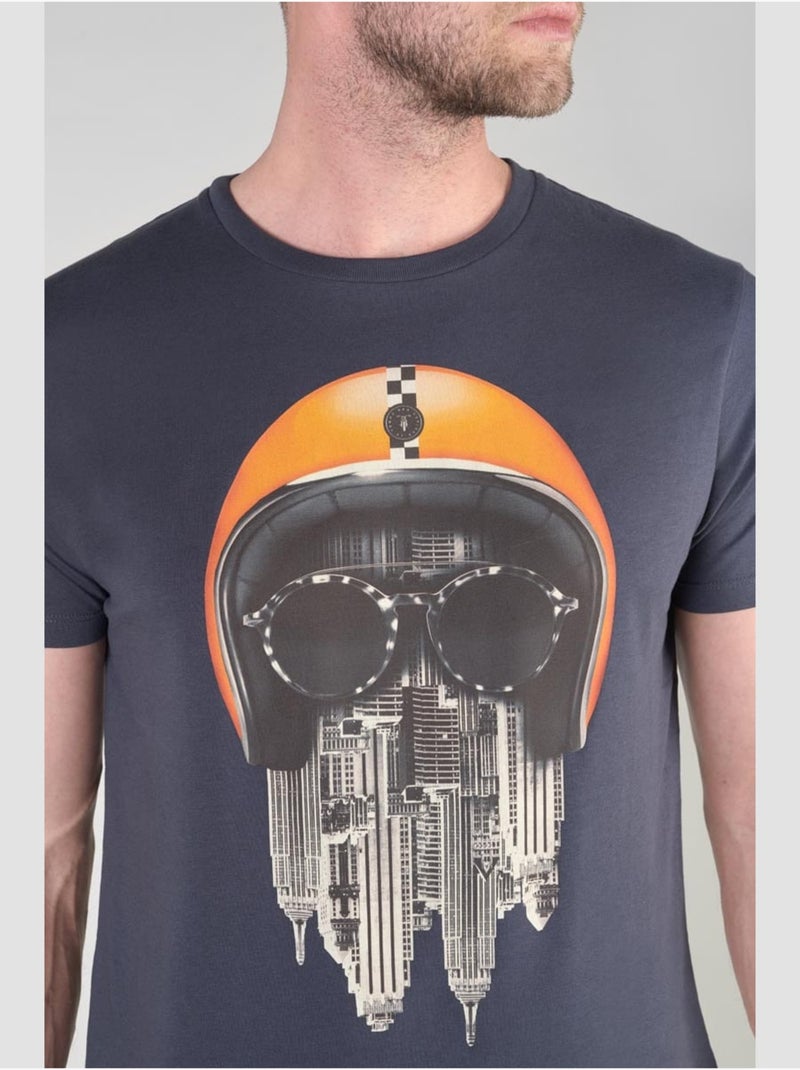 Tee-Shirt BACKI 'Le Temps Des Cerises' Bleu - Kiabi