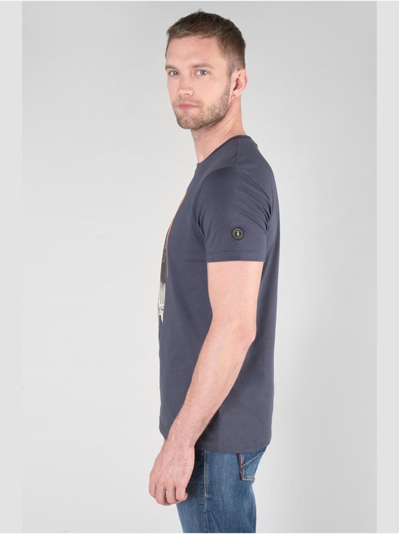 Tee-Shirt BACKI 'Le Temps Des Cerises' Bleu - Kiabi