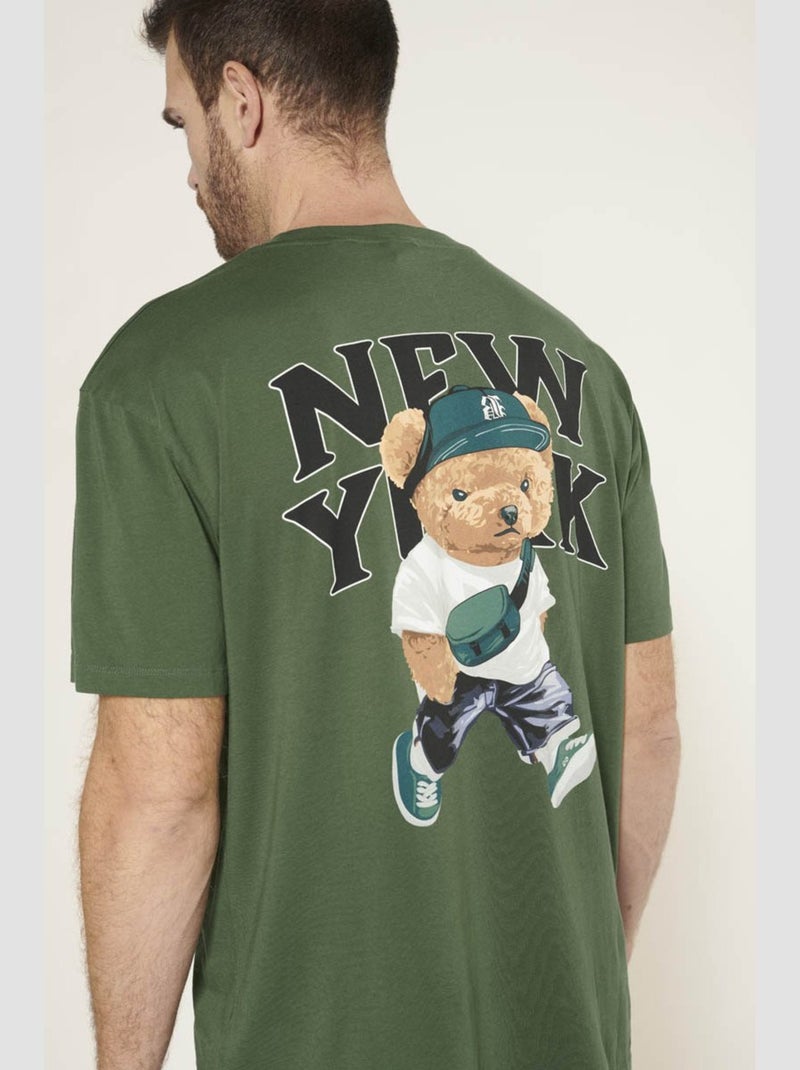 Tee-Shirt BAM 'Le Temps Des Cerises' Vert - Kiabi