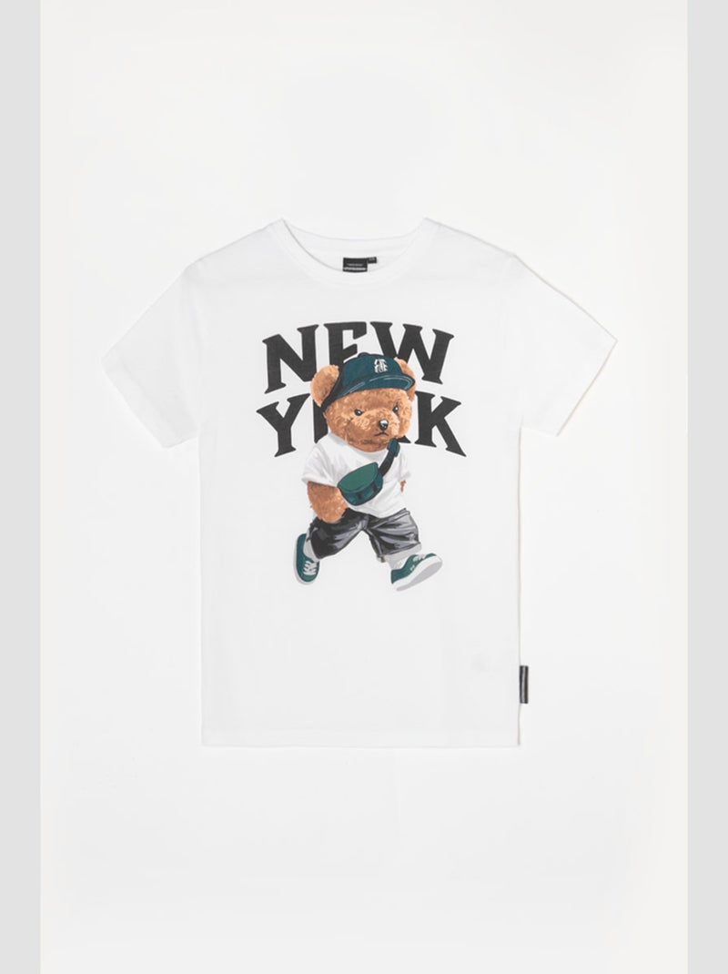 Tee-Shirt BAMBO 'Le Temps Des Cerises' Blanc - Kiabi