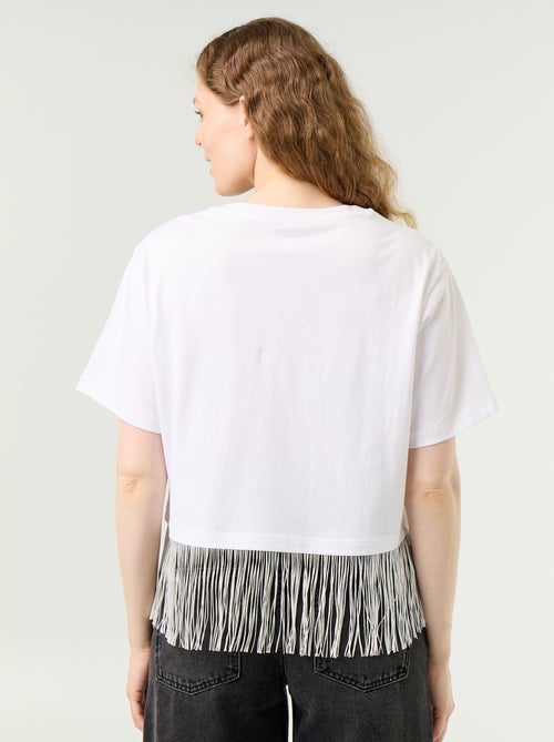 Tee-shirt basique à franges - Kiabi Tee-shirt basique à franges - Kiabi