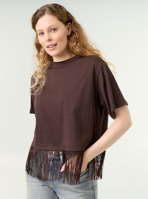 Tee-shirt basique à franges - Kiabi Tee-shirt basique à franges - Kiabi