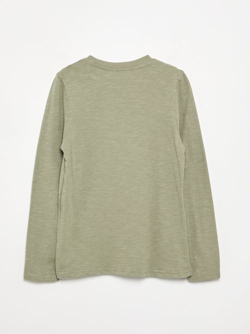 Tee-shirt basique col tunisien - Kiabi