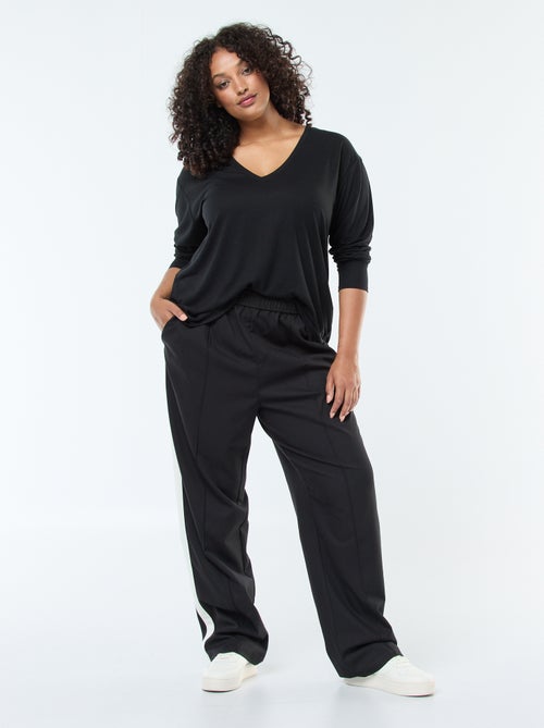 Tee-shirt basique col V et manches 3/4 - Kiabi