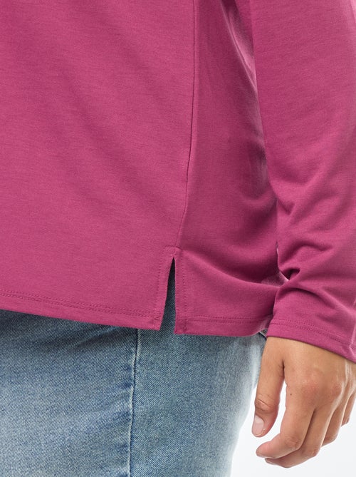 Tee-shirt basique col V et manches 3/4 - Kiabi