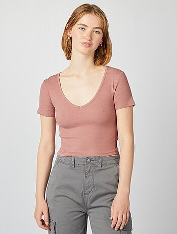 Tee-shirt basique crop top