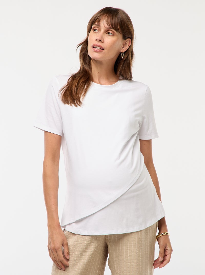 Tee-shirt basique d'allaitement Blanc - Kiabi