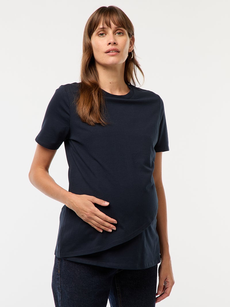 Tee-shirt basique d'allaitement Bleu - Kiabi