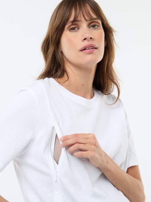 Tee-shirt basique d'allaitement manches courtes - Kiabi