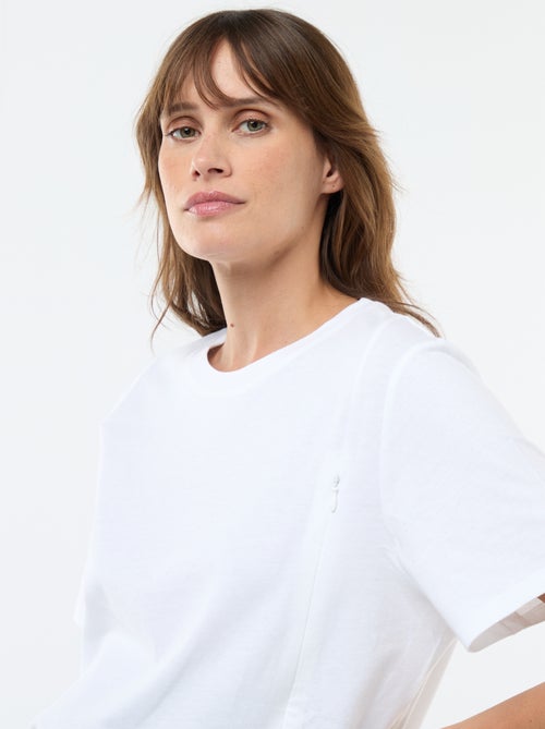 Tee-shirt basique d'allaitement manches courtes - Kiabi