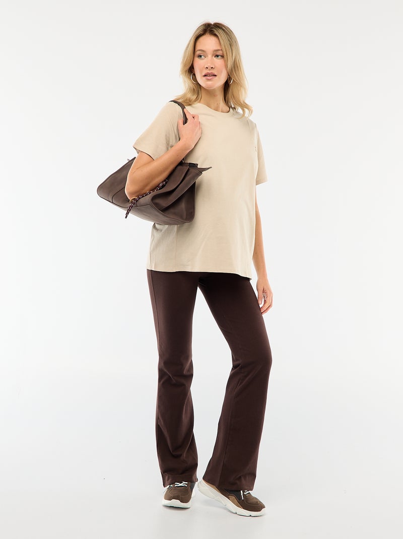 Tee-shirt basique d'allaitement manches courtes Gris lune - Kiabi