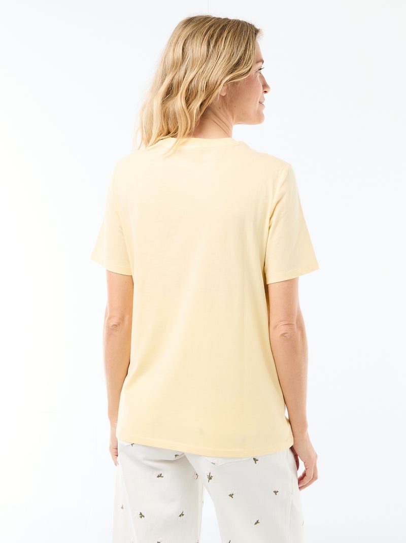 Tee-shirt basique d'allaitement manches courtes Jaune - Kiabi
