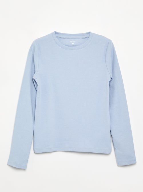 Tee-shirt basique en rib - Kiabi
