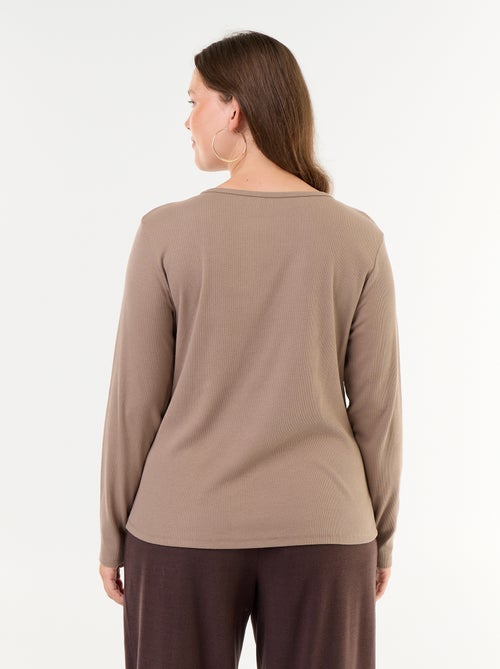 Tee-shirt basique en rib - Kiabi
