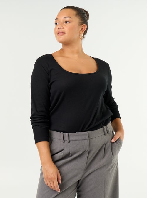 Tee-shirt basique en rib - Kiabi Tee-shirt basique en rib - Kiabi