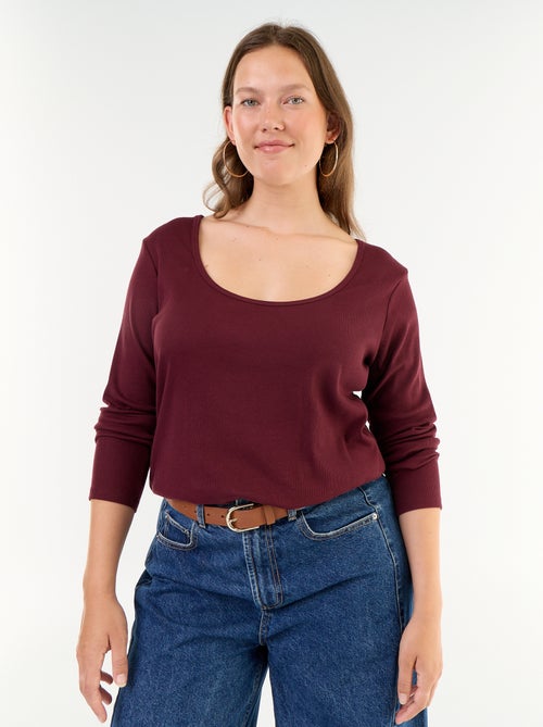 Tee-shirt basique en rib - Kiabi Tee-shirt basique en rib - Kiabi