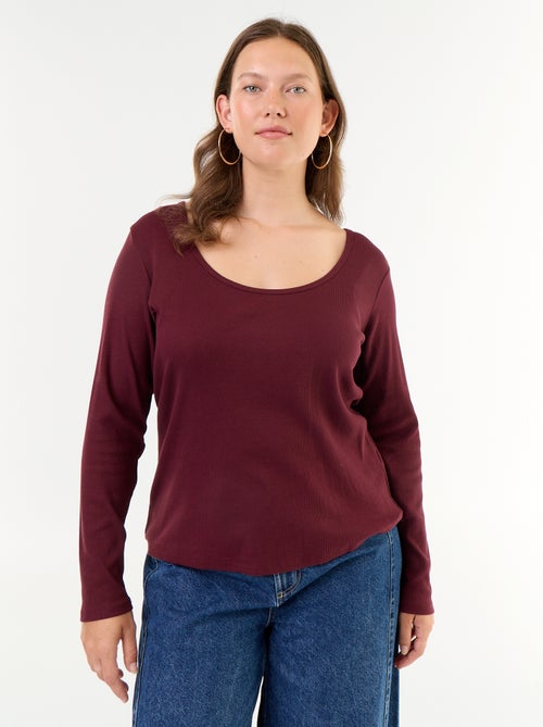 Tee-shirt basique en rib - Kiabi Tee-shirt basique en rib - Kiabi