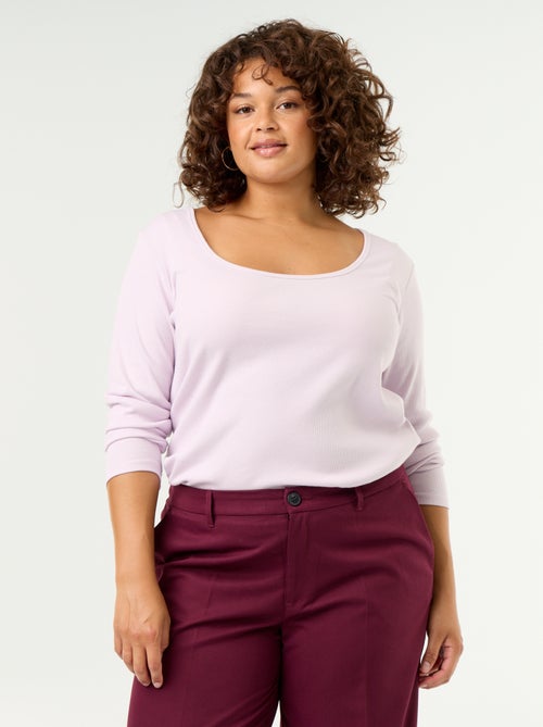 Tee-shirt basique en rib - Kiabi Tee-shirt basique en rib - Kiabi