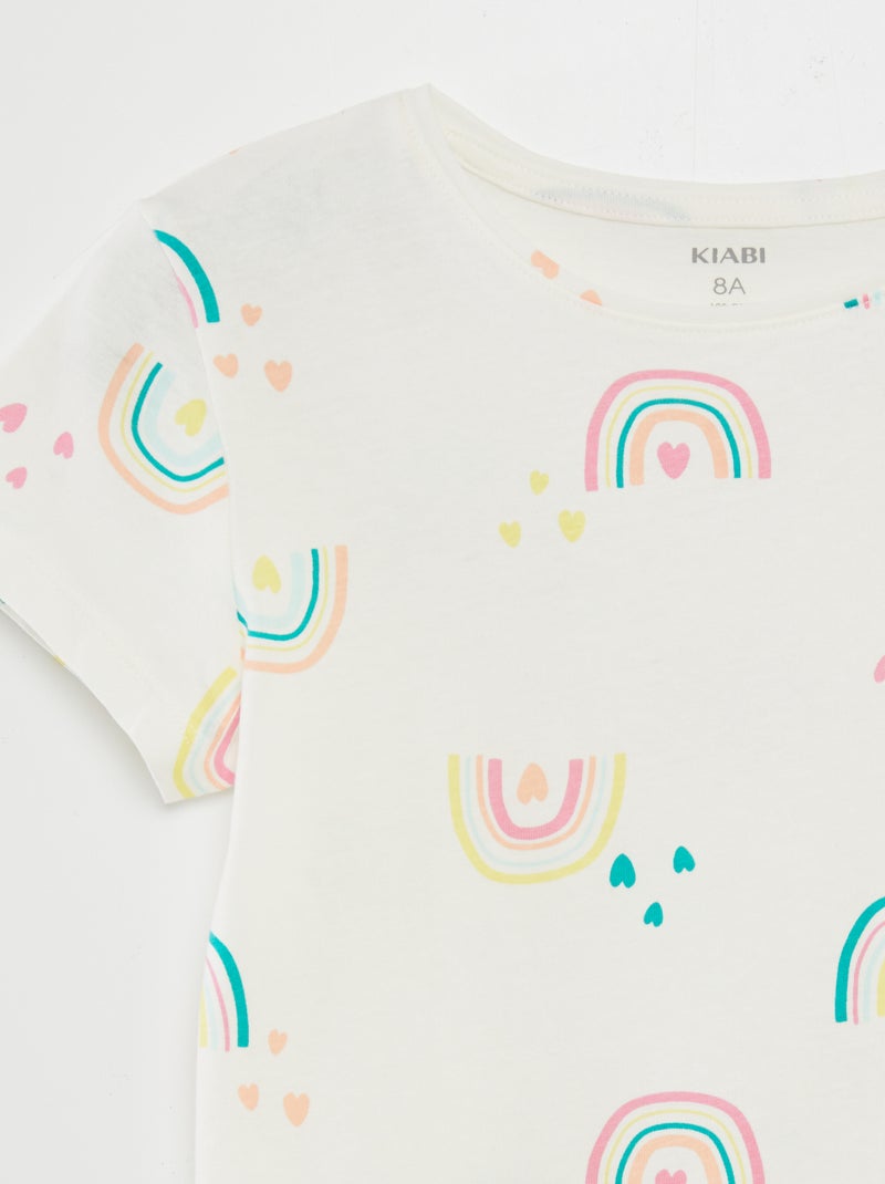 Tee-shirt basique imprimé Beige imprimé - Kiabi