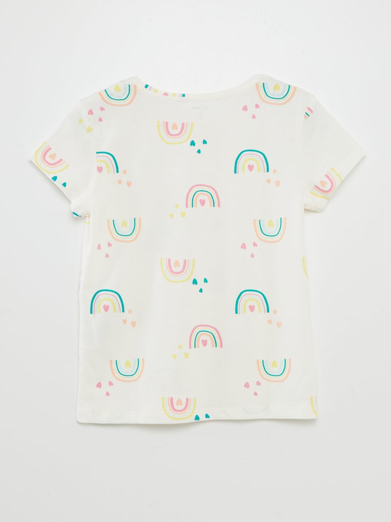 Tee-shirt basique imprimé Beige imprimé - Kiabi