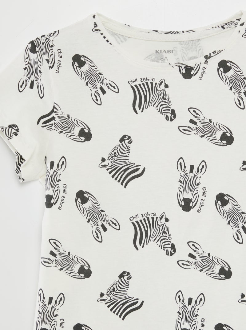 Top Blanc Bohème Avec Motif Zèbre Crazy 8 - Taille 10-12 Ans - Neuf Avec étiquettes