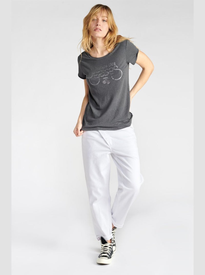 Tee-Shirt BASITRAM 'Le Temps Des Cerises' Gris - Kiabi