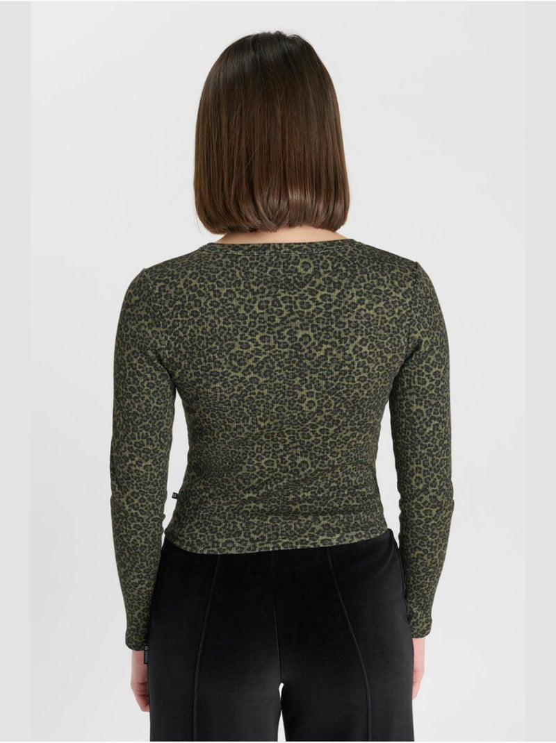 Tee-shirt bastigi 'le temps des cerises' Kaki - Kiabi
