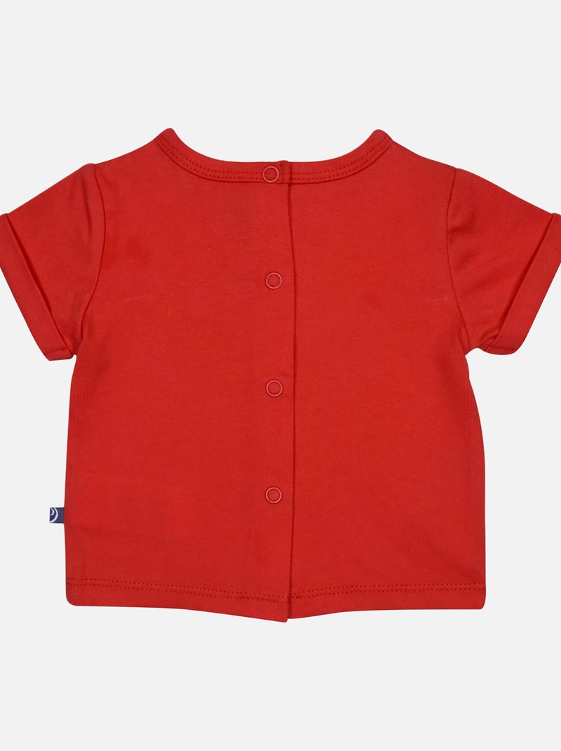 TEE SHIRT BAVOIR SHORT GAEL MAILLE NAISSANCE Rouge - Kiabi