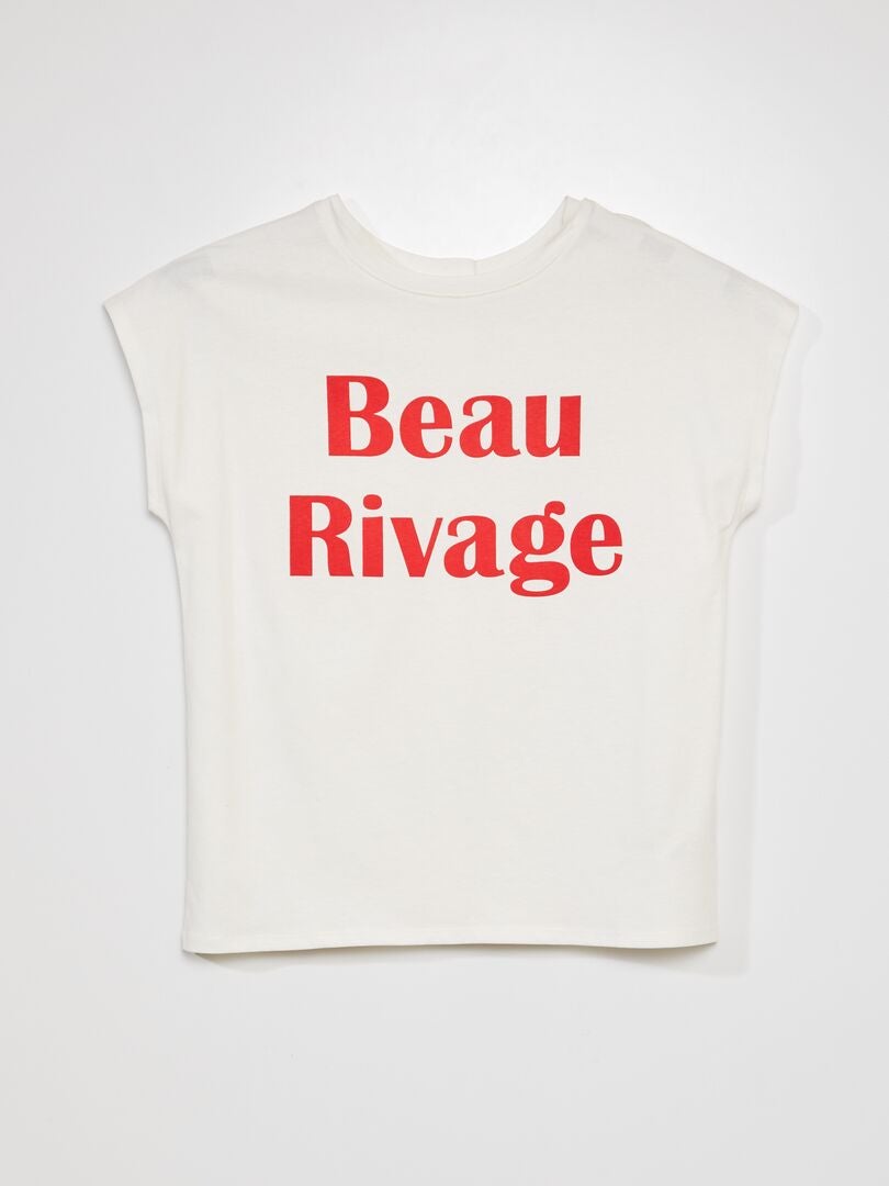 Tee-shirt 'Beau Rivage' - So Easy Blanc/rouge - Kiabi