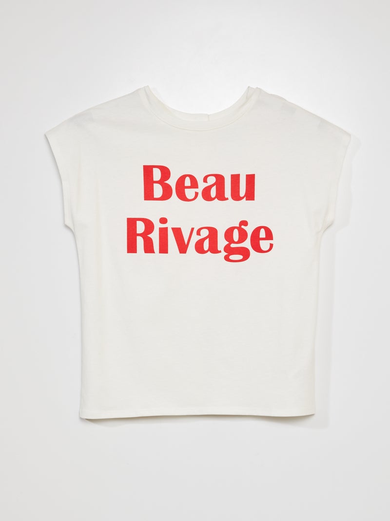 Tee-shirt 'Beau Rivage' - So Easy Blanc/rouge - Kiabi