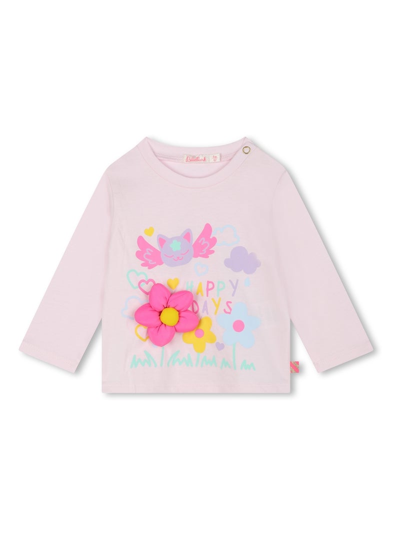 Tee Shirt Bébé manches longues Rose - Kiabi