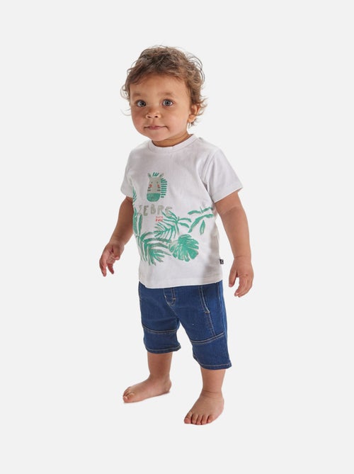 TEE SHIRT BERMUDA EN JEAN EDOUARD - Kiabi