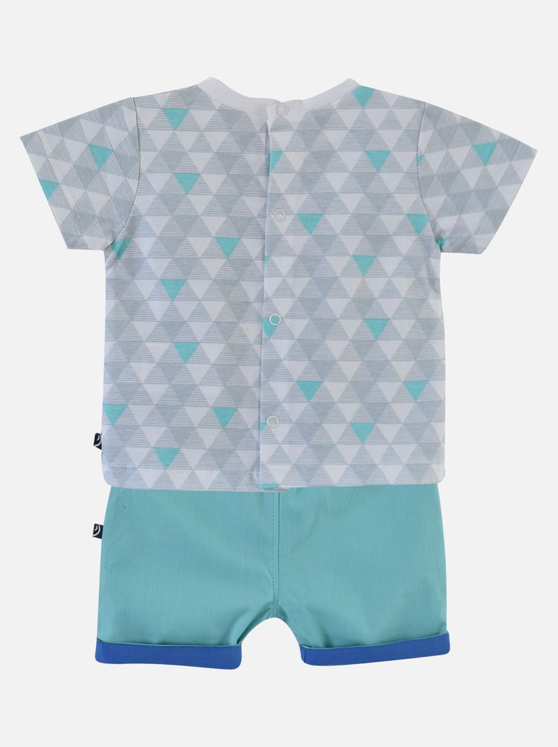 TEE SHIRT BERMUDA ESTEBAN BEBE Bleu - Kiabi