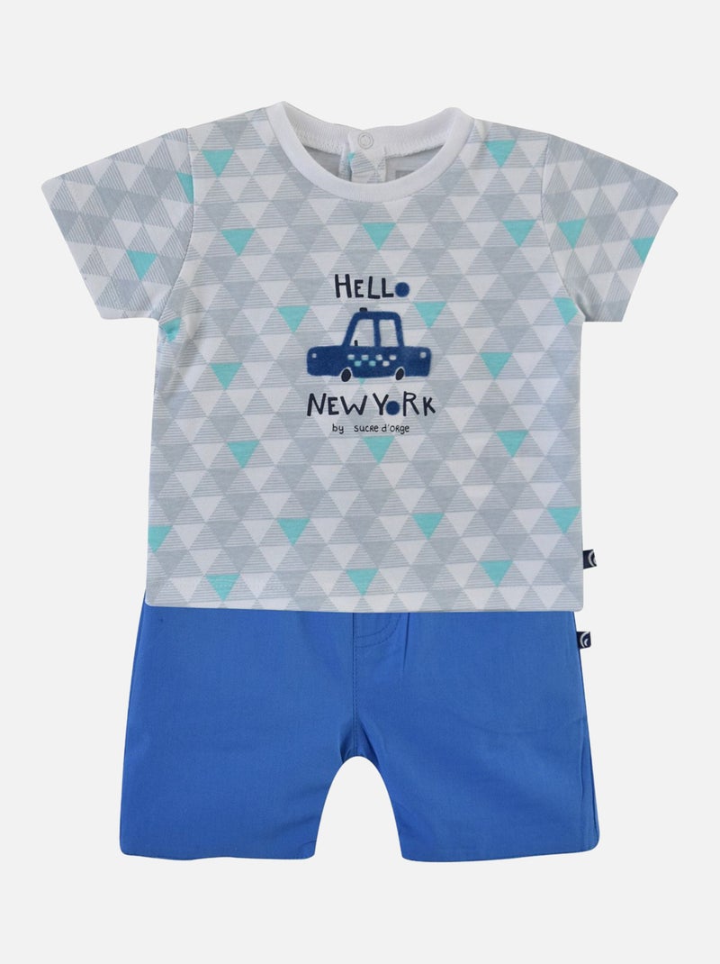 TEE SHIRT BERMUDA ESTEBAN BEBE Bleu - Kiabi