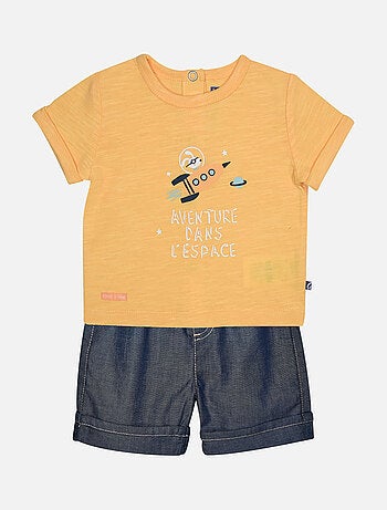 TEE SHIRT BERMUDA GEORGY MANCHES COURTES BEBE