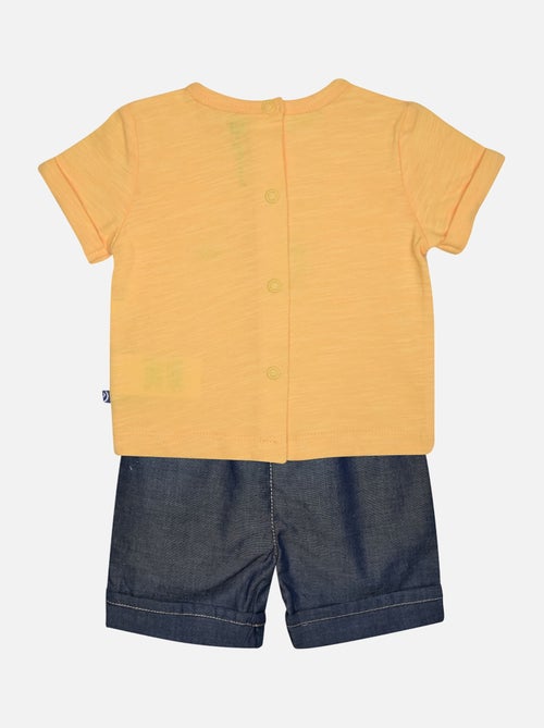 TEE SHIRT BERMUDA GEORGY MANCHES COURTES BEBE - Kiabi