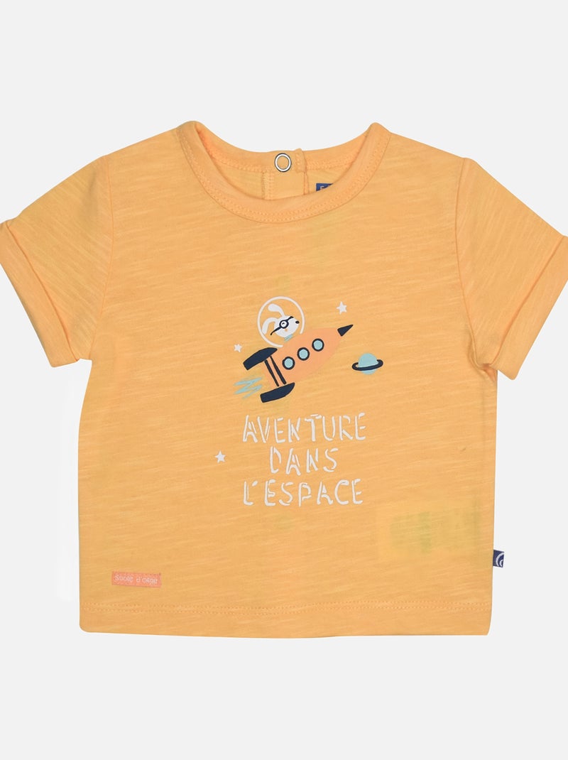 TEE SHIRT BERMUDA GEORGY MANCHES COURTES BEBE Jaune - Kiabi