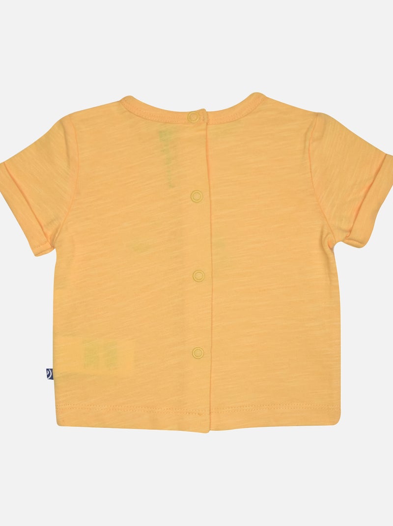 TEE SHIRT BERMUDA GEORGY MANCHES COURTES BEBE Jaune - Kiabi