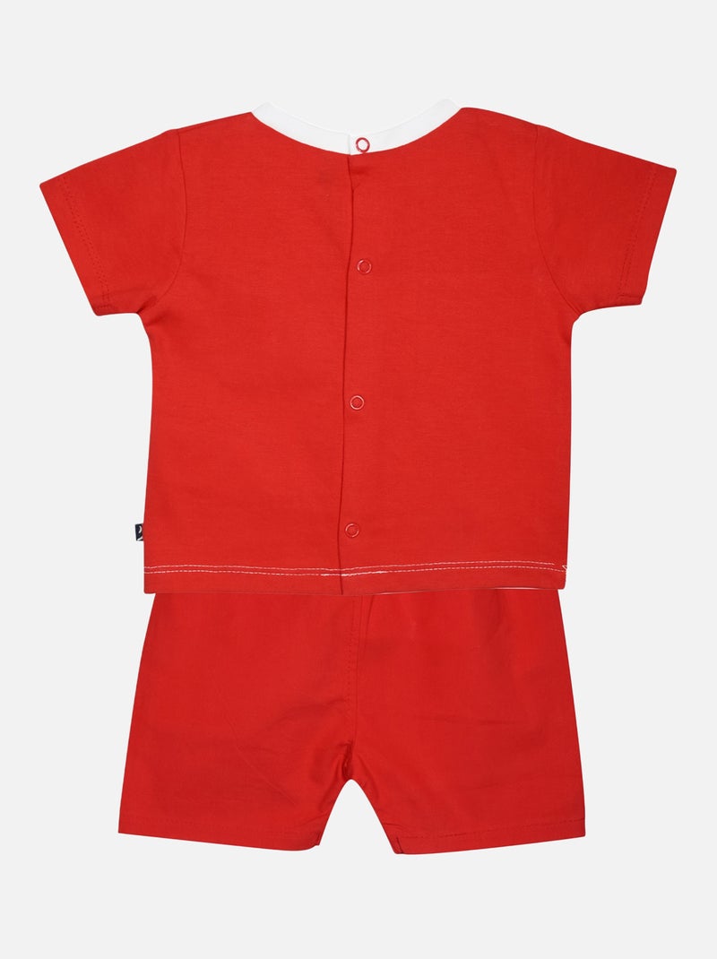 TEE SHIRT BERMUDA GREGORY MANCHES COURTES BEBE Rouge - Kiabi
