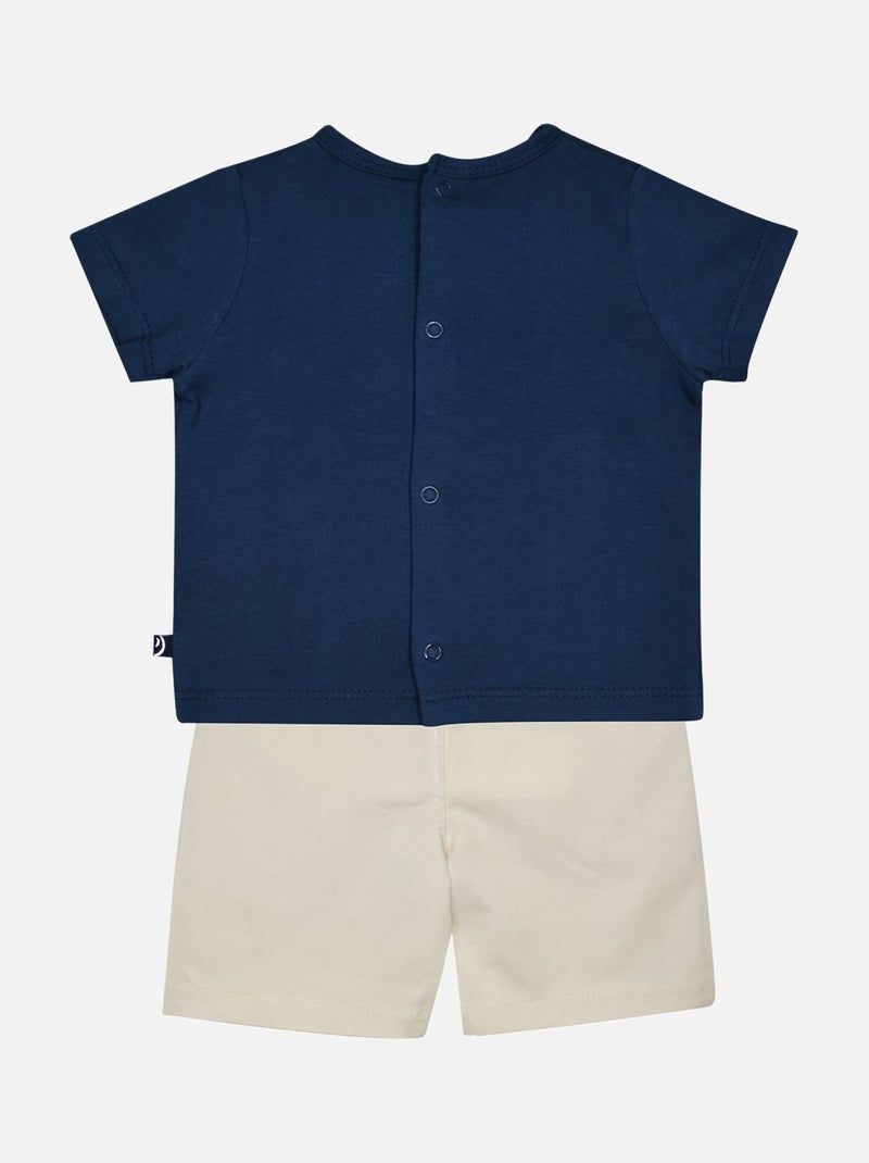 TEE SHIRT BERMUDA GUILAIN BEBE Bleu - Kiabi