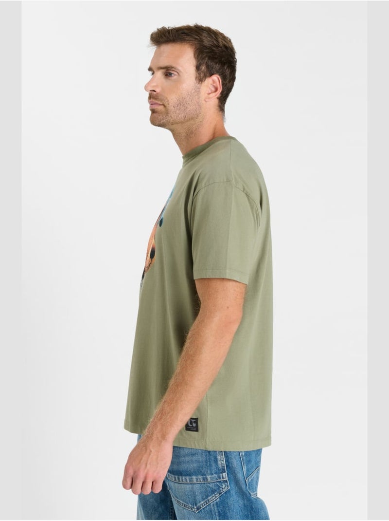 Tee-Shirt BERNABEU 'Le Temps Des Cerises' Kaki - Kiabi